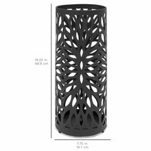 Load image into Gallery viewer, Spherical Metal Umbrella Stand w/ 2 Hooks, Drain Tray - Black
