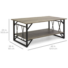 Load image into Gallery viewer, Modern Contemporary Style Wooden Coffee Table w/ Metal Legs - Gray
