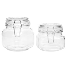 Load image into Gallery viewer, Set of 5 Glass Mason Jars w/ Clip-Top, 10 Stickers, Chalk - Clear
