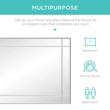 Load image into Gallery viewer, 36x24in Modern Decorative Rectangular Frameless Wall Mirror
