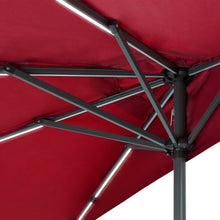 Load image into Gallery viewer, 8.5ft Outdoor Solar LED Strip Lighted Half Patio Umbrella w/ Hand Crank
