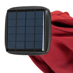 8.5ft Outdoor Solar LED Strip Lighted Half Patio Umbrella w/ Hand Crank