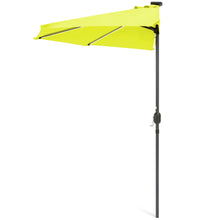 Load image into Gallery viewer, 8.5ft Outdoor Solar LED Strip Lighted Half Patio Umbrella w/ Hand Crank
