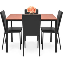 Load image into Gallery viewer, 5-Piece Dining Table Set w/ 4 Faux Leather Chairs
