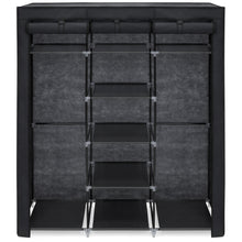 Load image into Gallery viewer, 9-Shelf Portable Fabric Closet w/ Cover and Adjustable Rods - Black
