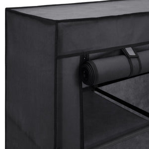 9-Shelf Portable Fabric Closet w/ Cover and Adjustable Rods - Black