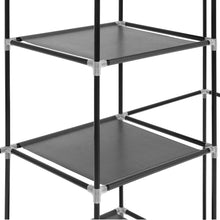 Load image into Gallery viewer, 9-Shelf Portable Fabric Closet w/ Cover and Adjustable Rods - Black
