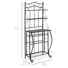 Load image into Gallery viewer, Multiuse 5-Tier Metal Kitchen Bakers Rack
