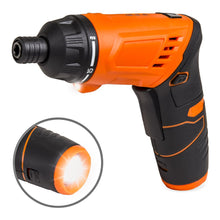 Load image into Gallery viewer, 3.6V Electric Screwdriver w/ 50 Bits and Carry Case - Orange
