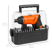 Load image into Gallery viewer, 3.6V Electric Screwdriver w/ 50 Bits and Carry Case - Orange

