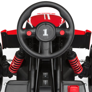 12V Kids Go-Kart Racing Ride-On Car w/ Push-to-Start, 2 Speeds, Horn