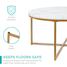 Load image into Gallery viewer, 36in Round Coffee Table w/ Faux Marble Top
