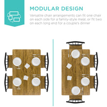 Load image into Gallery viewer, 5-Piece Modern Metal and Wood Dining Table Furniture Set w/ 4 Chairs - Brown
