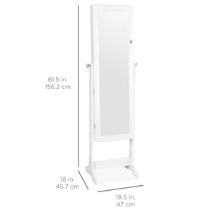 6-Tier Standing Jewelry Mirror Armoire w/ LED Lights