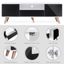 Load image into Gallery viewer, 59in Mid-Century Modern TV Stand Media Console for Up to 65-Inch Screens
