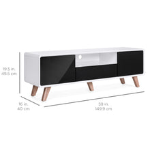 Load image into Gallery viewer, 59in Mid-Century Modern TV Stand Media Console for Up to 65-Inch Screens
