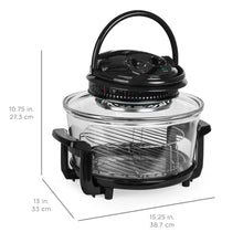 Load image into Gallery viewer, 12L Electric Convection Glass Halogen Oven Cooker w/ 2 Wire Racks, Tongs

