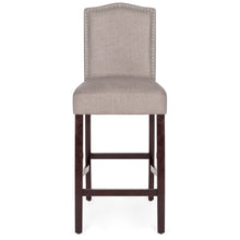 Load image into Gallery viewer, Set of 2 30in Upholstered Counter Height Bar Stools w/ Studded Trim Back
