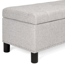 Load image into Gallery viewer, 48in Tufted Upholstered Padded Storage Ottoman Bench w/ Studs
