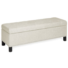 Load image into Gallery viewer, 48in Tufted Upholstered Padded Storage Ottoman Bench w/ Studs
