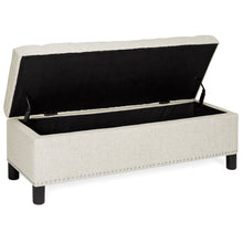 Load image into Gallery viewer, 48in Tufted Upholstered Padded Storage Ottoman Bench w/ Studs
