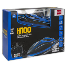 Load image into Gallery viewer, Kids 2.4GHz High Speed RC Racing Boat Toy w/ LCD Screen Remote - Blue
