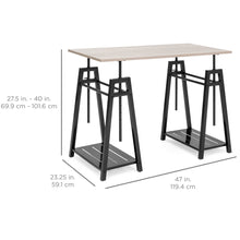 Load image into Gallery viewer, Sit to Stand Office Work Desk w/ Wood Finish, Adjustable Height
