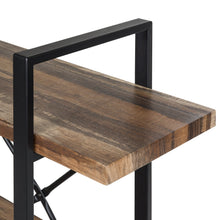 Load image into Gallery viewer, 3-Shelf Industrial Open Bookshelf Furniture w/ Wood Shelves, Metal Frame
