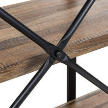 Load image into Gallery viewer, 3-Shelf Industrial Open Bookshelf Furniture w/ Wood Shelves, Metal Frame
