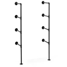 Load image into Gallery viewer, 4-Tier Industrial Wall-Mounted Iron Pipe Bracket DIY Bookshelf Frame
