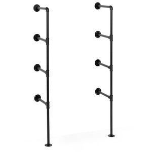 4-Tier Industrial Wall-Mounted Iron Pipe Bracket DIY Bookshelf Frame