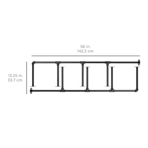 4-Tier Industrial Wall-Mounted Iron Pipe Bracket DIY Bookshelf Frame