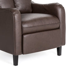 Load image into Gallery viewer, Faux Leather English Roll Arm Chair Recliner w/ 160-Degree Recline, Leg Rest

