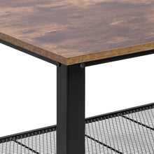 Load image into Gallery viewer, 42in 2-Tier Rustic Industrial Coffee Table w/ Wood Finish Top, Metal Frame
