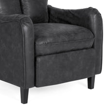 Load image into Gallery viewer, Faux Leather English Roll Arm Chair Recliner w/ 160-Degree Recline, Leg Rest

