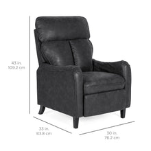 Load image into Gallery viewer, Faux Leather English Roll Arm Chair Recliner w/ 160-Degree Recline, Leg Rest
