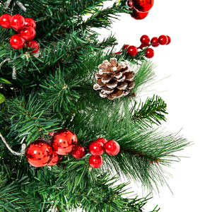Set of 2 24.5in Pre-Lit Pathway Christmas Trees w/ Pine Cones, Ornaments