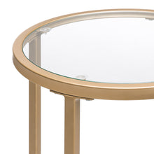Load image into Gallery viewer, 16in Modern Round Side Table Accent Furniture w/ Metal Frame, Glass Top
