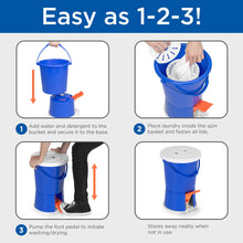 Load image into Gallery viewer, Portable Pedal Powered Washing Machine &amp; Dryer w/ Spin Basket
