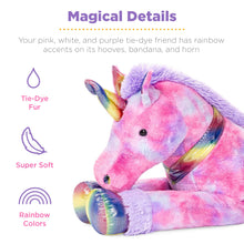 Load image into Gallery viewer, 52in Kids Extra Large Plush Rainbow Unicorn Stuffed Animal w/ Soft Fur
