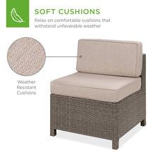 Load image into Gallery viewer, 5-Piece Outdoor Wicker Patio Sectional Set w/ Storage, 2 Pillows, Cover
