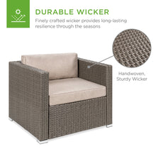 Load image into Gallery viewer, 6-Piece Outdoor Wicker Patio Sectional Set w/ Storage, 2 Pillows, Cover
