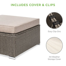 Load image into Gallery viewer, 6-Piece Outdoor Wicker Patio Sectional Set w/ Storage, 2 Pillows, Cover

