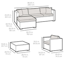 Load image into Gallery viewer, 6-Piece Outdoor Wicker Patio Sectional Set w/ Storage, 2 Pillows, Cover
