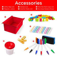 Load image into Gallery viewer, Kids Double-Sided Easel w/ Chalkboard, Whiteboard, Paper Roll, Art Supplies
