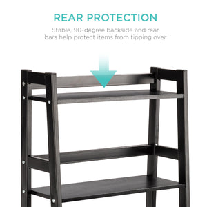 5-Tier Multipurpose Modern Ladder Slant Bookcase Storage Shelf