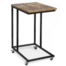 Load image into Gallery viewer, Rolling End Side C-Table for Laptop, Meals, Drinks, w/ Wheels
