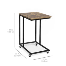Load image into Gallery viewer, Rolling End Side C-Table for Laptop, Meals, Drinks, w/ Wheels
