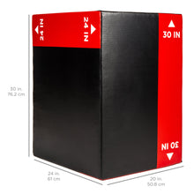 Load image into Gallery viewer, 3-in-1 30in, 24in, 20in Foam Plyometric Box Jumping Block w/ Nonslip Cover
