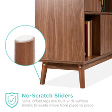 Load image into Gallery viewer, 6-Shelf Mid-Century Modern Wood Entryway Storage Stand w/ Cabinet Doors
